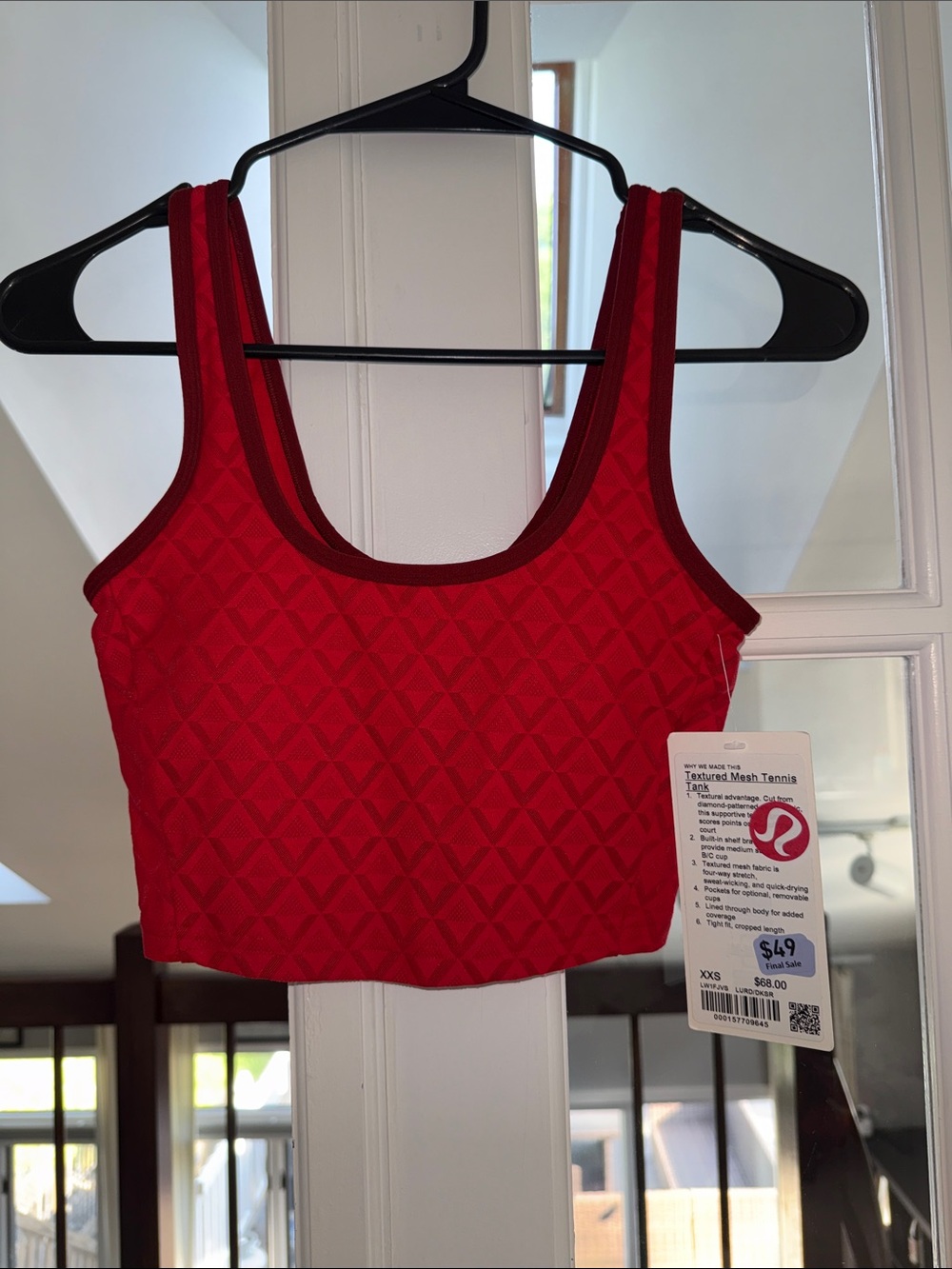 89. NWT Lululemon textured Mesh tennis tank